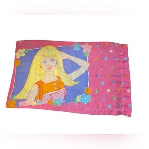 vintage‎ Pink Barbie Pillowcase with Floral Design